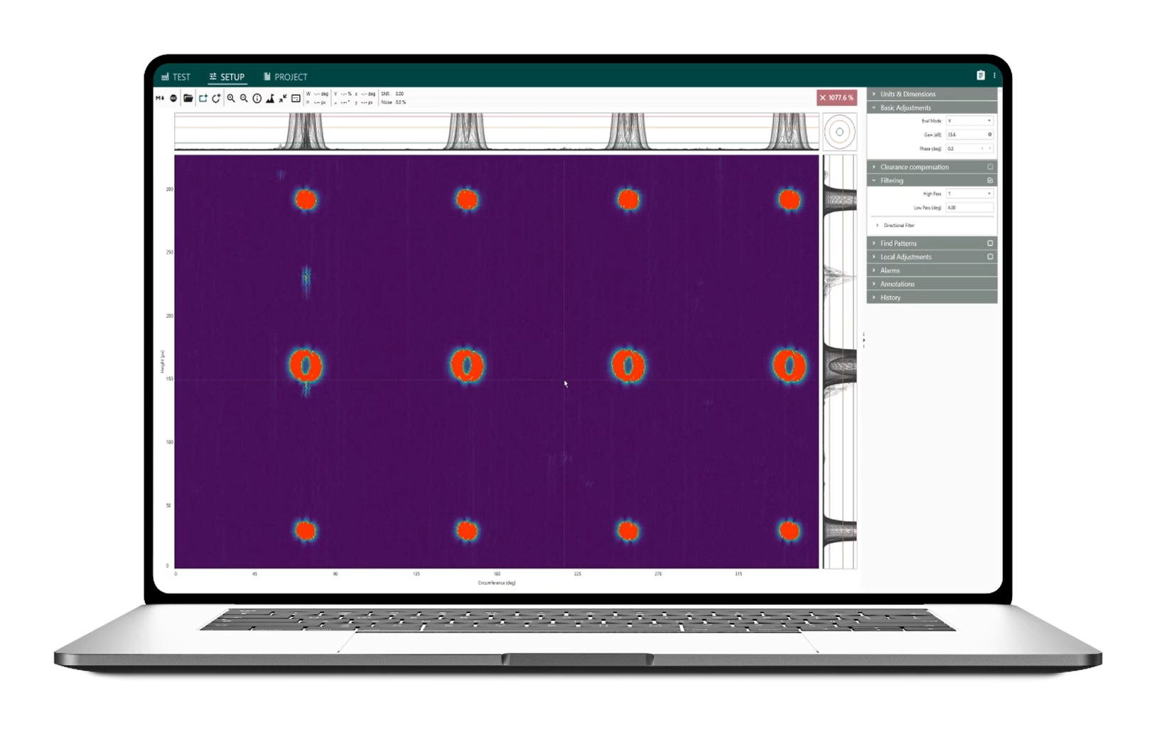 Innovative visualization of eddy current signals for component testing